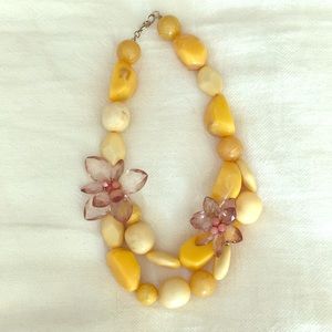 Anthropologie beaded floral necklace